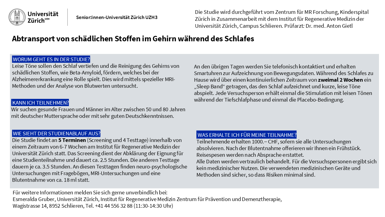 Bild des Flyers der Studie Einfluss von Hörgeräten auf Kognition und Sprachverarbeitung